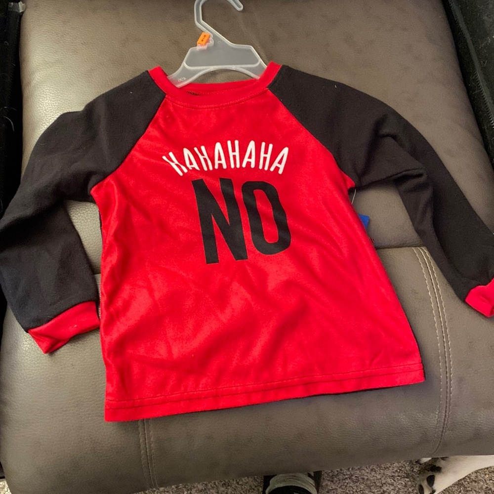 Red and black pj top